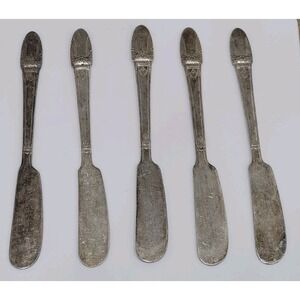 Vtg Roger Bros IS 1847 FIRST LOVE Silverplate Flatware Butter Knife Spread Lot 5